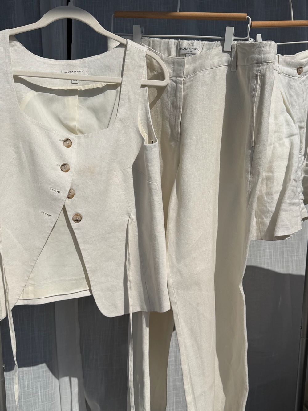 Banana Republic Cream Linen Three Piece Set